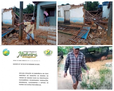 SITUAÇÃO DE EMERGÊNCIA: município sofre com os impactos causados pelas chuvas.